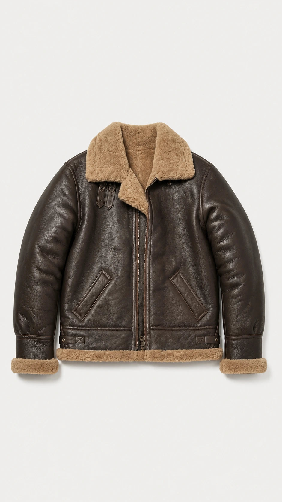 B-3 Shearling Flight Jacket — Brown